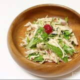 水菜と豆腐のささみ梅サラダ